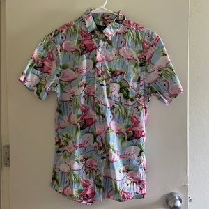 Men’s Flamingo Short Sleeve Button up
